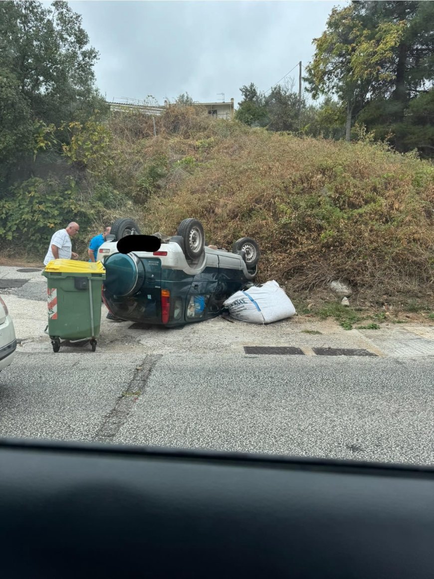 Τροχαίο ατύχημα στον οικισμό του Παληού στο ύψος «Ακρωτήρι»