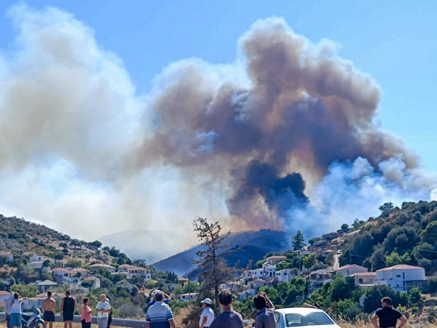 Καβάλα: Μαίνεται σε δύσβατο σημείο η φωτιά στο Παγγαίο