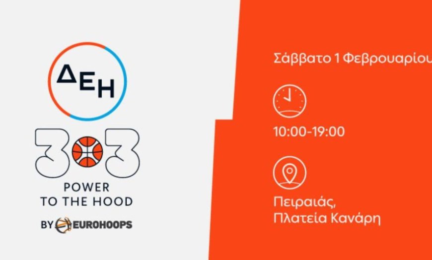 Δήμος Πειραιά: Υποδέχεται το «ΔΕΗ 3×3 POWER TO THE HOOD by Eurohoops»