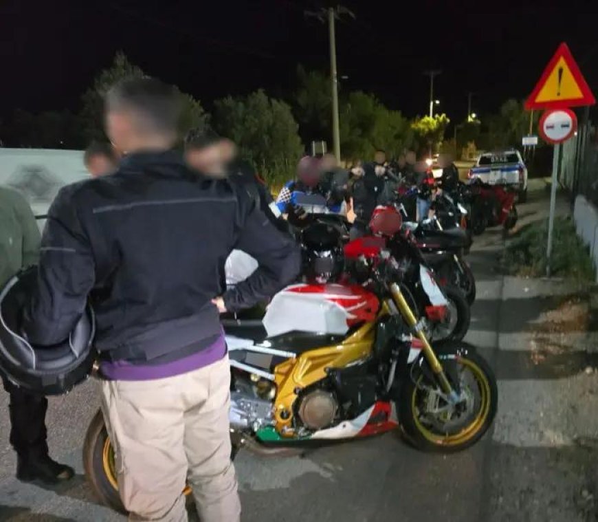 Σκηνές αστυνομικής ταινίας στα Μέγαρα με τροχονόμους και μοτοσικλετιστές που ετοιμάζονταν για «κόντρες»