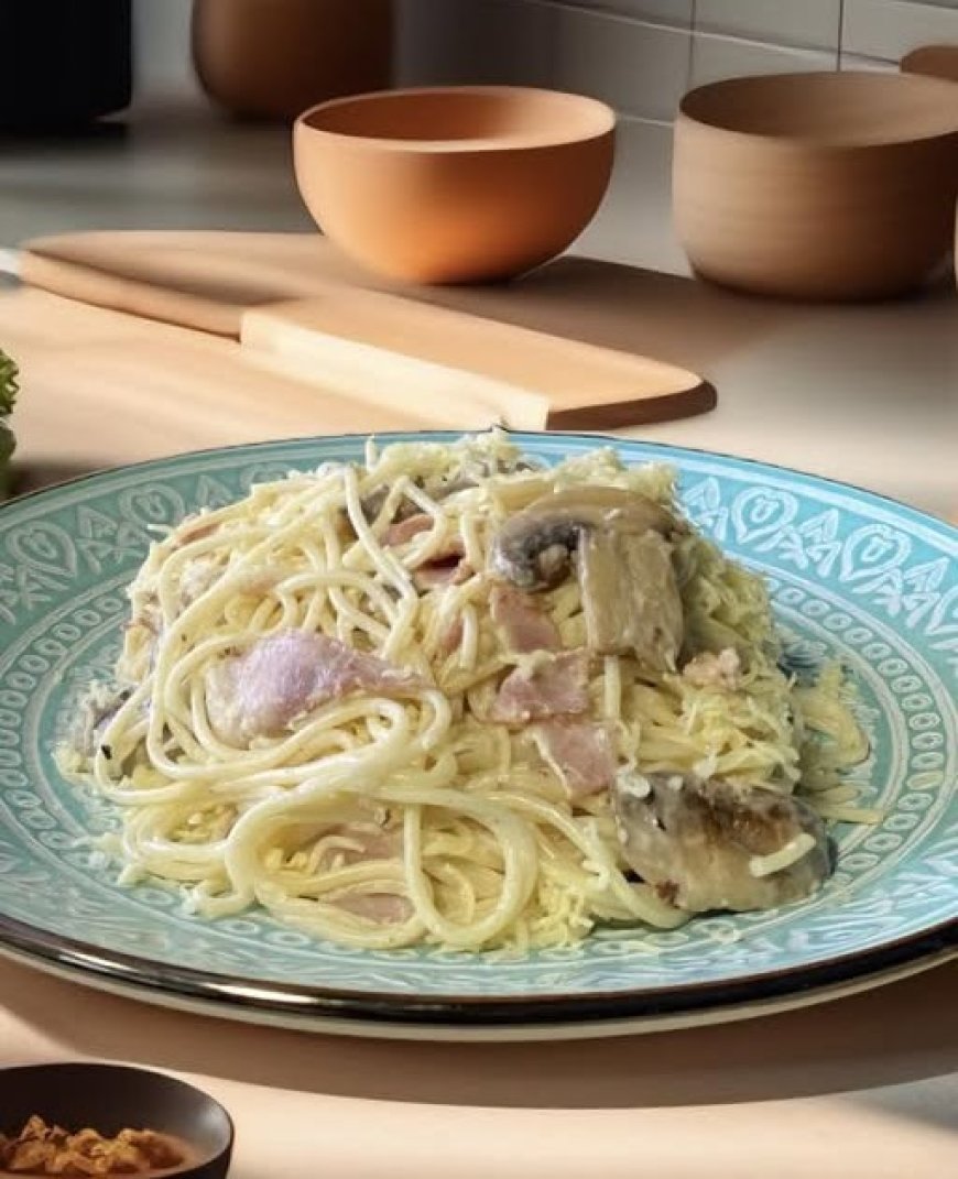 Καρμπονάρα με Κρέμα Γάλακτος & Μανιτάρια | Εύκολη, Κρεμώδης !!!