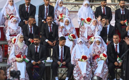 Γάμοι στη Γάζα: Παντρεύτηκαν ταυτόχρονα 54 ζευγάρια