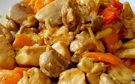 Εύκολη και γρήγορη τηγανιά κοτόπουλου και πολύχρωμες πιπεριές!!!