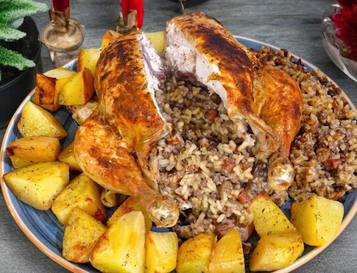 Βήμα-βήμα συνταγή για Χριστουγεννιάτικο γεμιστό κοτόπουλο στο φούρνο!!!
