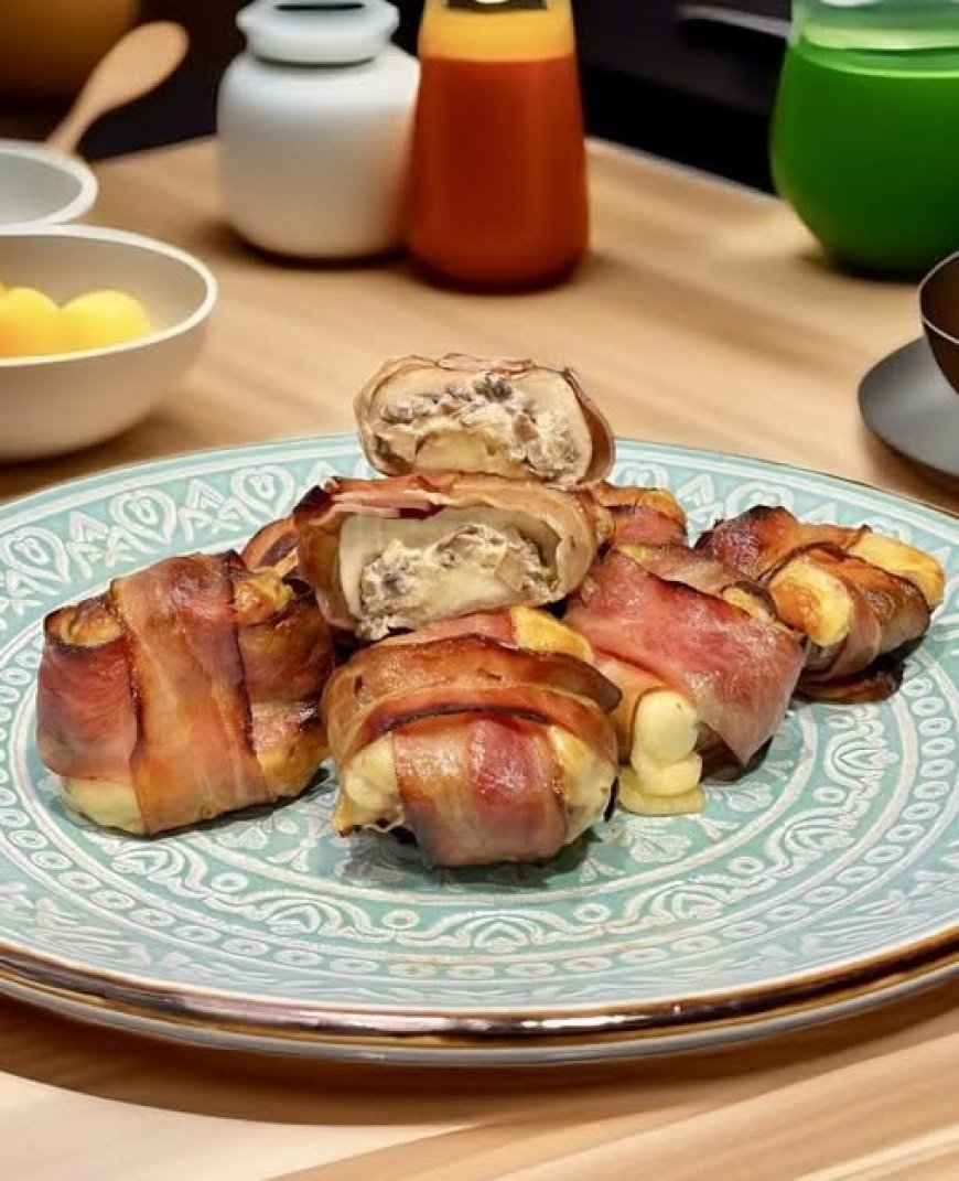 Μανιτάρια γεμιστά με Μπέικον & Τυρί!!!