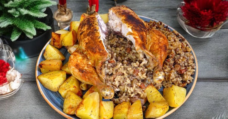 Βήμα-βήμα συνταγή για Χριστουγεννιάτικο γεμιστό κοτόπουλο στο φούρνο!!!