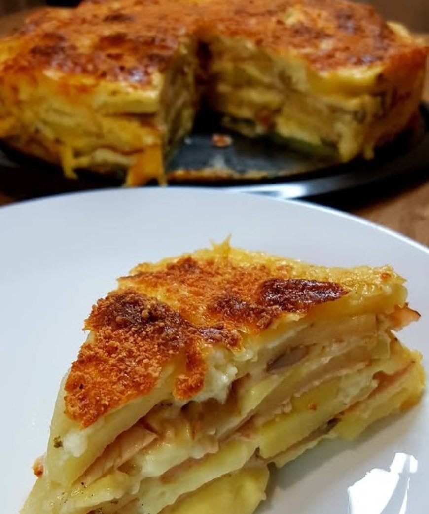 Μια εύκολη αλμυρή τούρτα με πατάτες ογκρατέν!!!