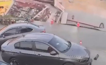 Άνοιξε τρύπα στον δρόμο: Κατέρρευσε στη γη κτίριο με πρατήριο καυσίμων στο Κάιρο