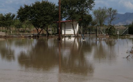 Λάρισα κακοκαιρία: Η θάλασσα «κατάπιε» τους δρόμους στα Μεσάγκαλα