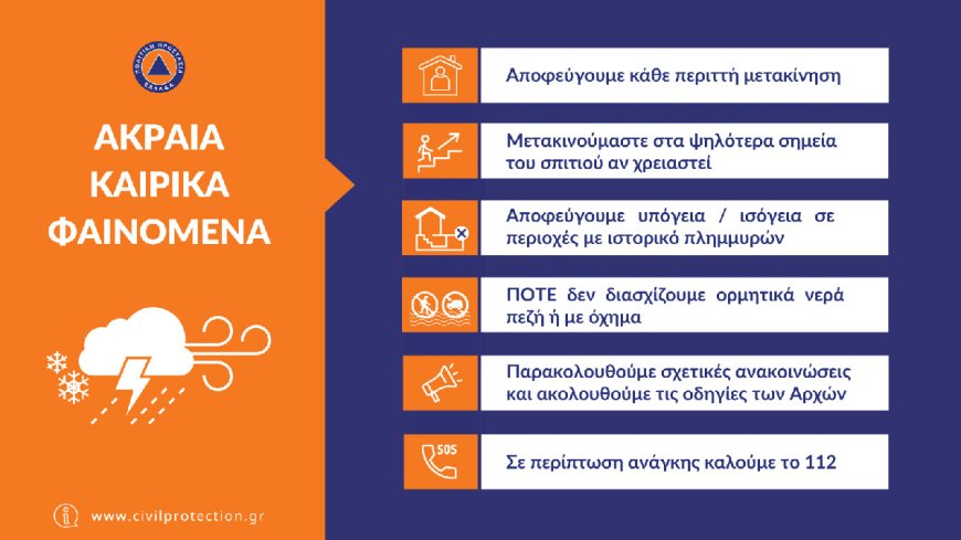 «Πορτοκαλί» προειδοποίηση επιδείνωσης του καιρού για τη Θράκη